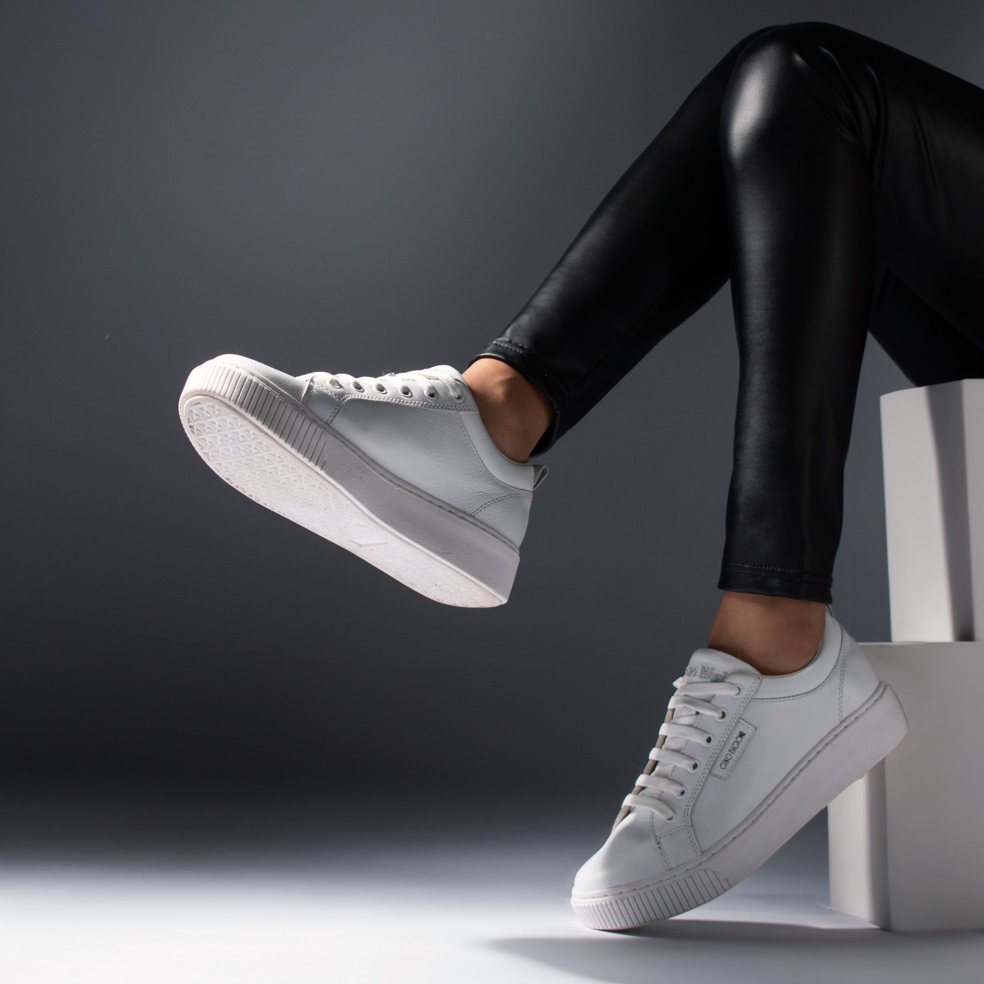 white sneakers